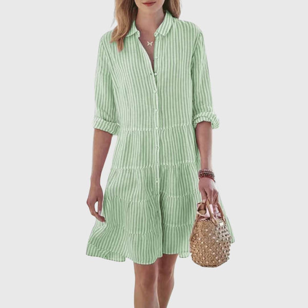 Joana - Vestido Listrado Arejado