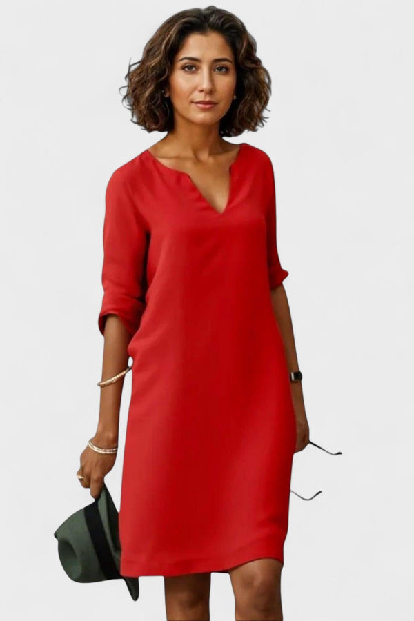 Luísa | Vestido Midi Vermelho de Verão