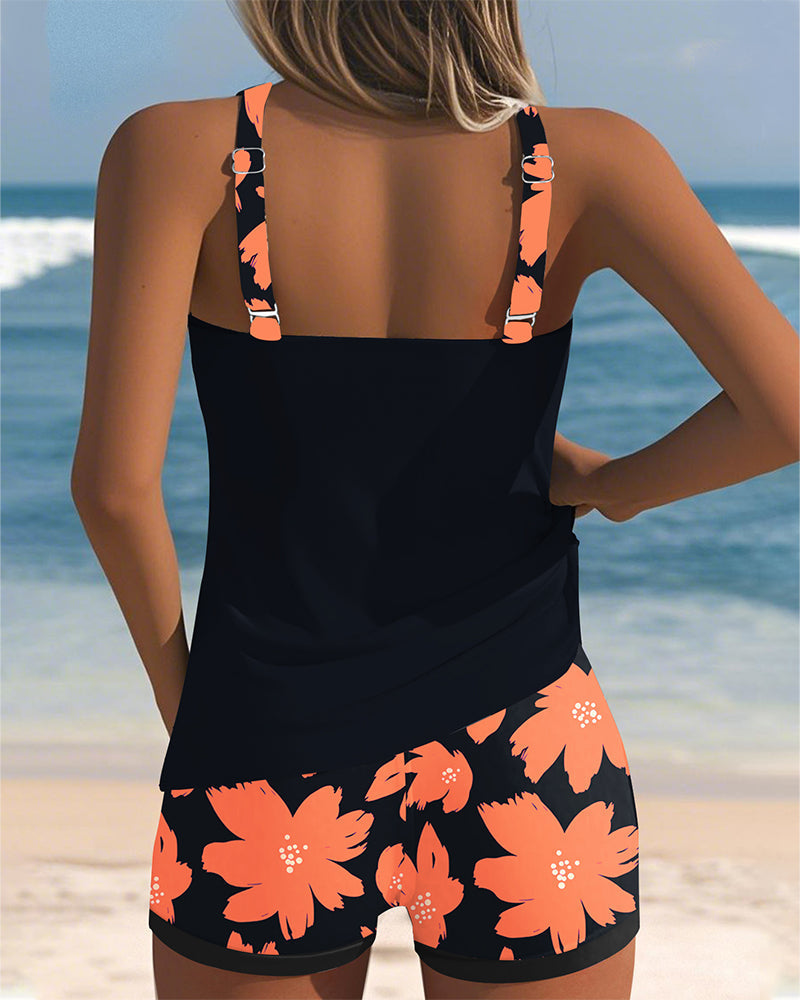 Mariana - Tankini sem mangas com decote em U