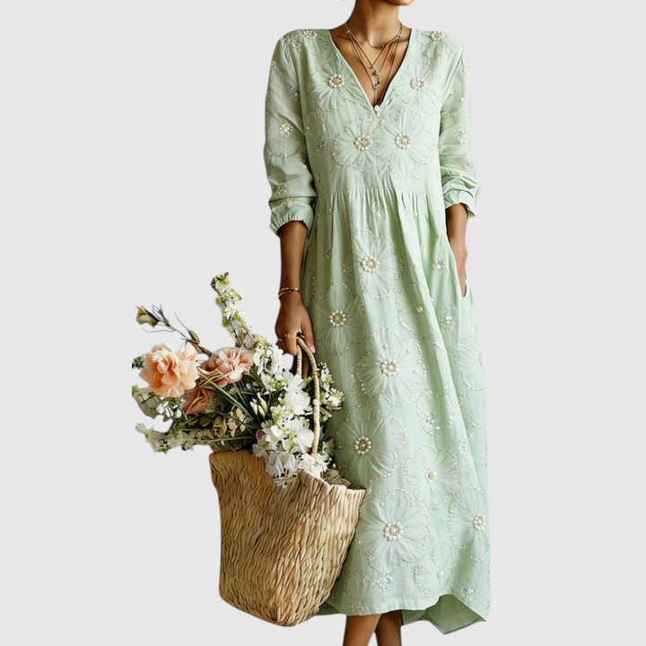 Lina | Vestido Midi Floral Elegante