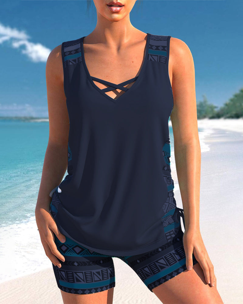 Márcia - Tankini com estampado geométrico