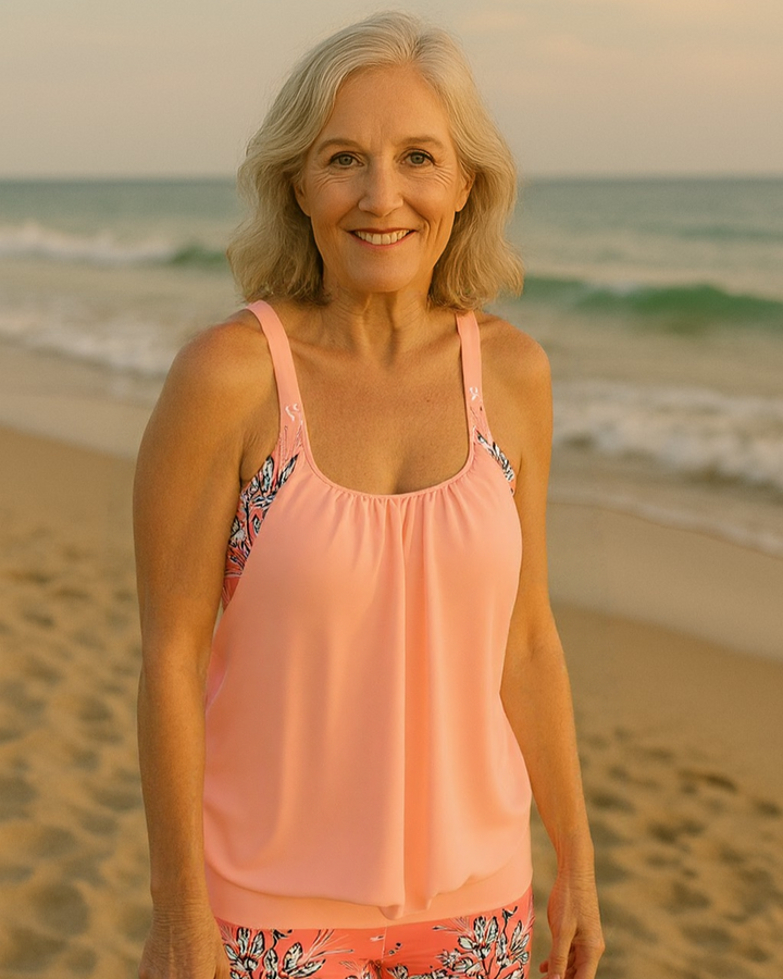 Filipa - Tankini clássico com estampado floral