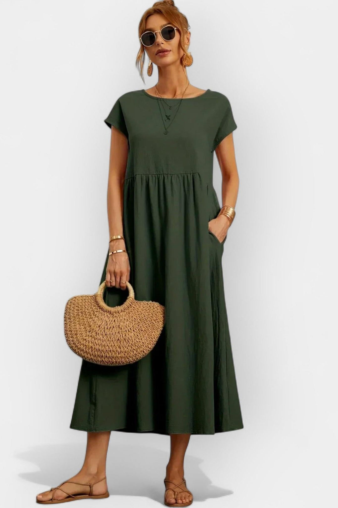 Eduarda | Vestido de Algodão Leve Vermelho