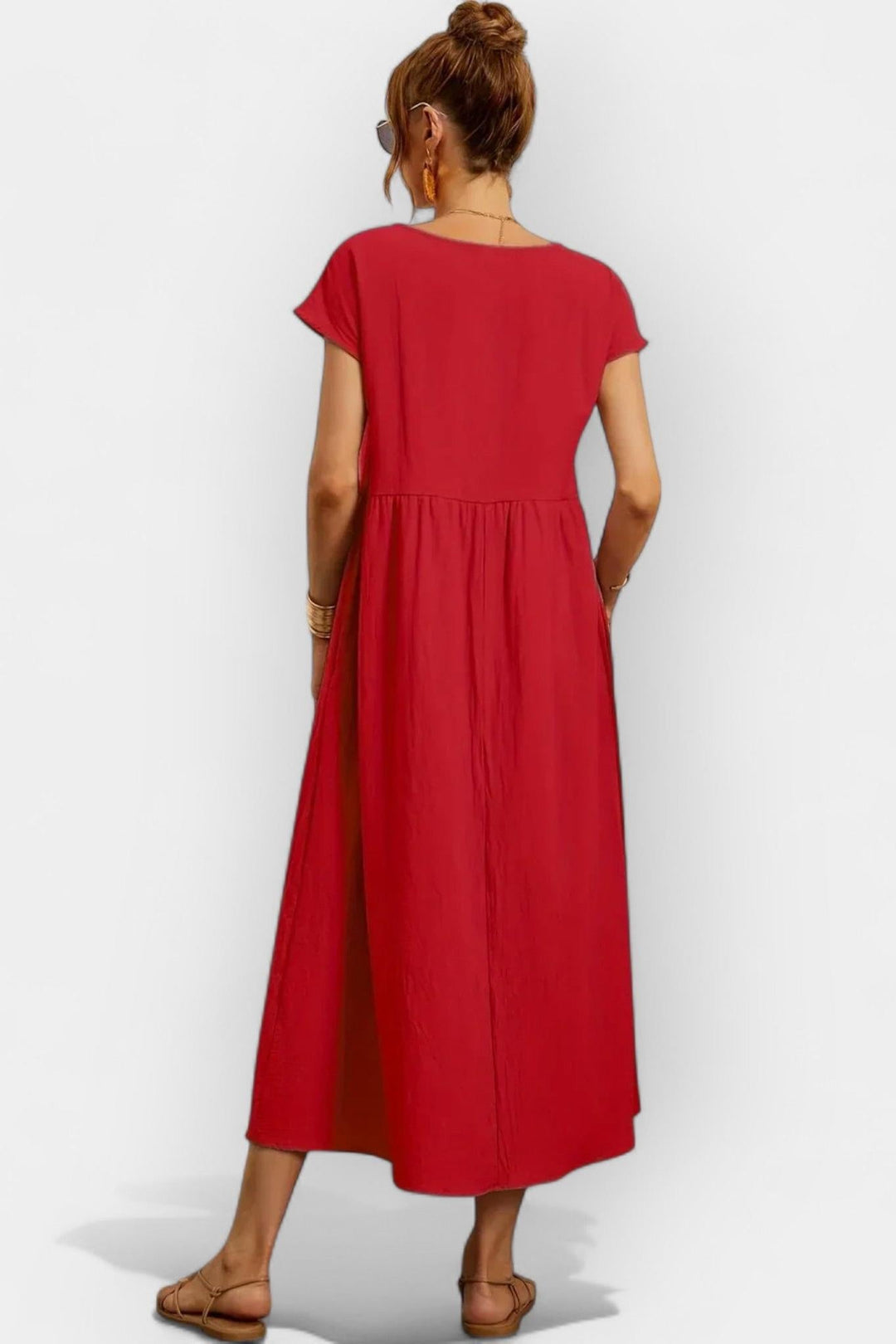 Eduarda | Vestido de Algodão Leve Vermelho