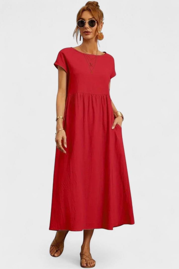 Eduarda | Vestido de Algodão Leve Vermelho
