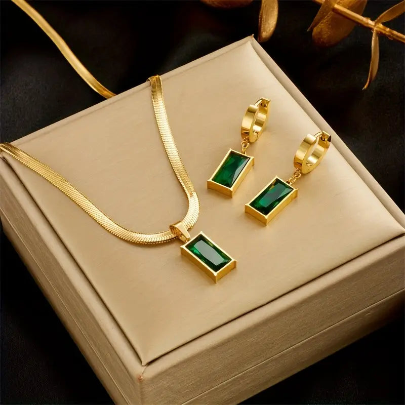 Conjunto de Jóias Lina Esmeralda