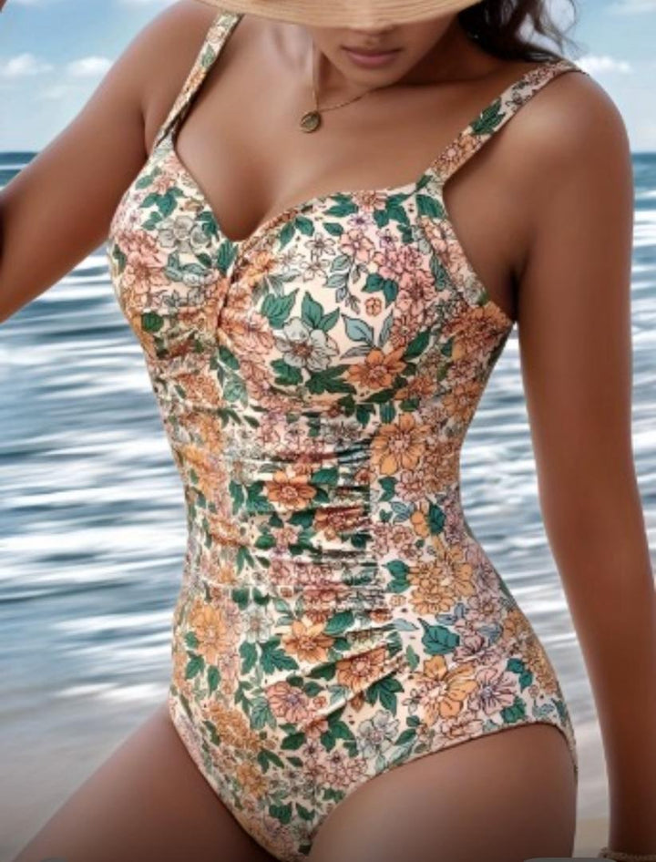 Luísa - Fato de banho com decote halter floral