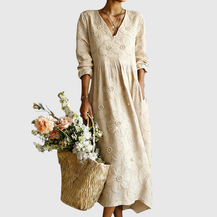 Lina | Vestido Midi Floral Elegante