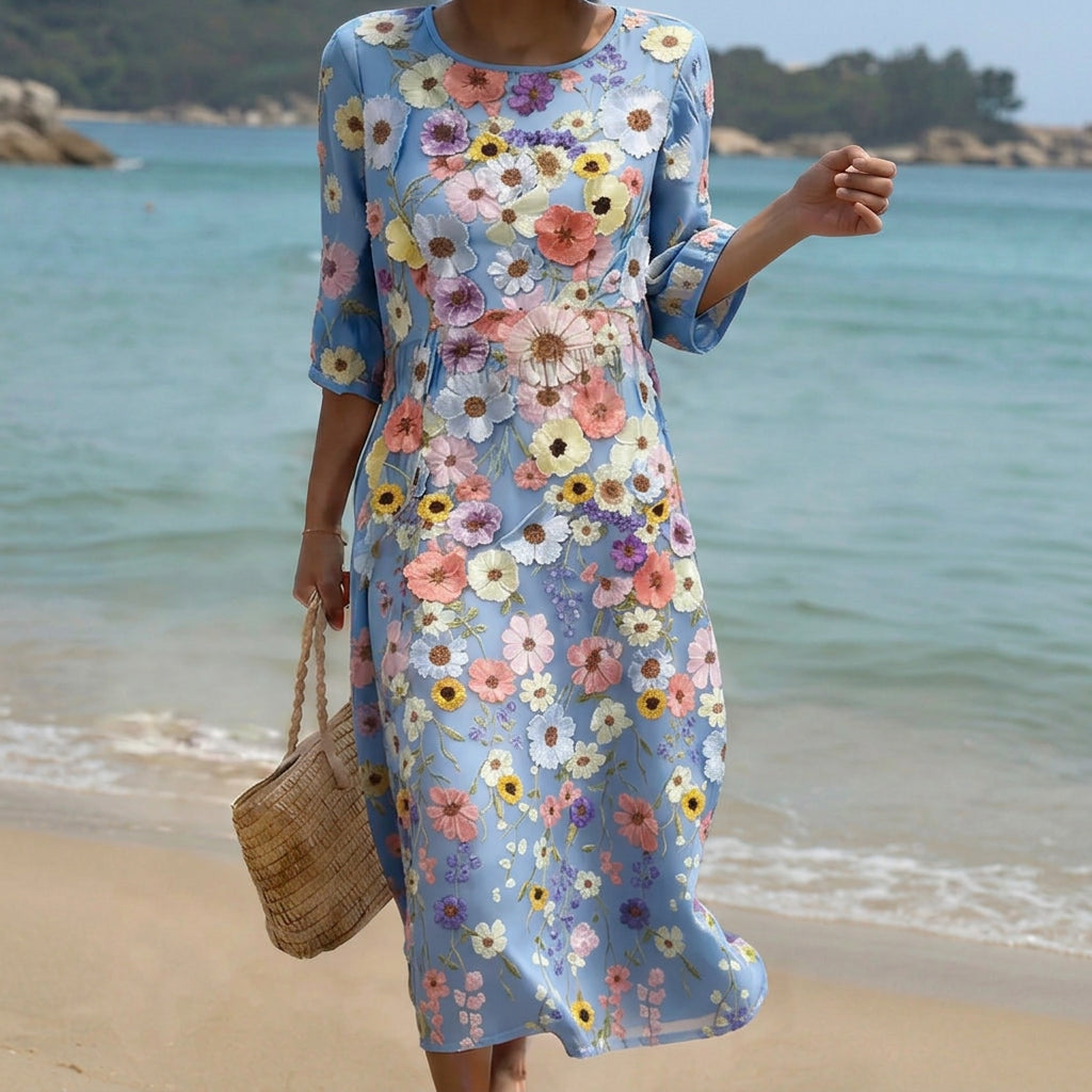 Mel - Vestido Midi Confortável e Elegante